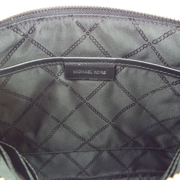 MICHAEL Michael Kors Jet Set Optic White Black Large Zip Pouch Wristlet Clutch - Picture 12 of 13
